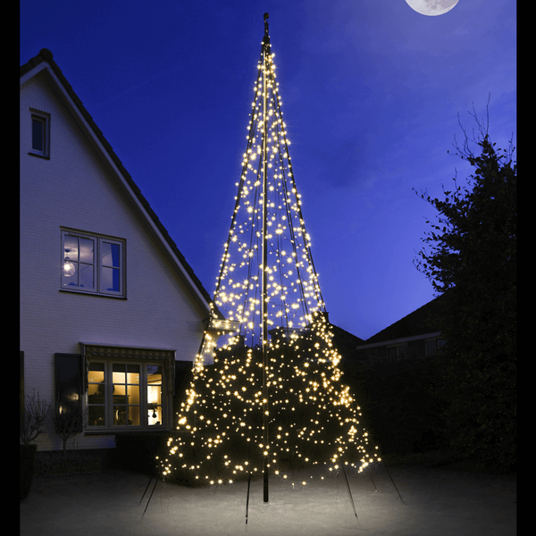 Global Flags Unlimited Fairybell Flagpole Christmas Tree Lights 20ft 1200 Bulbs Warm White 209568